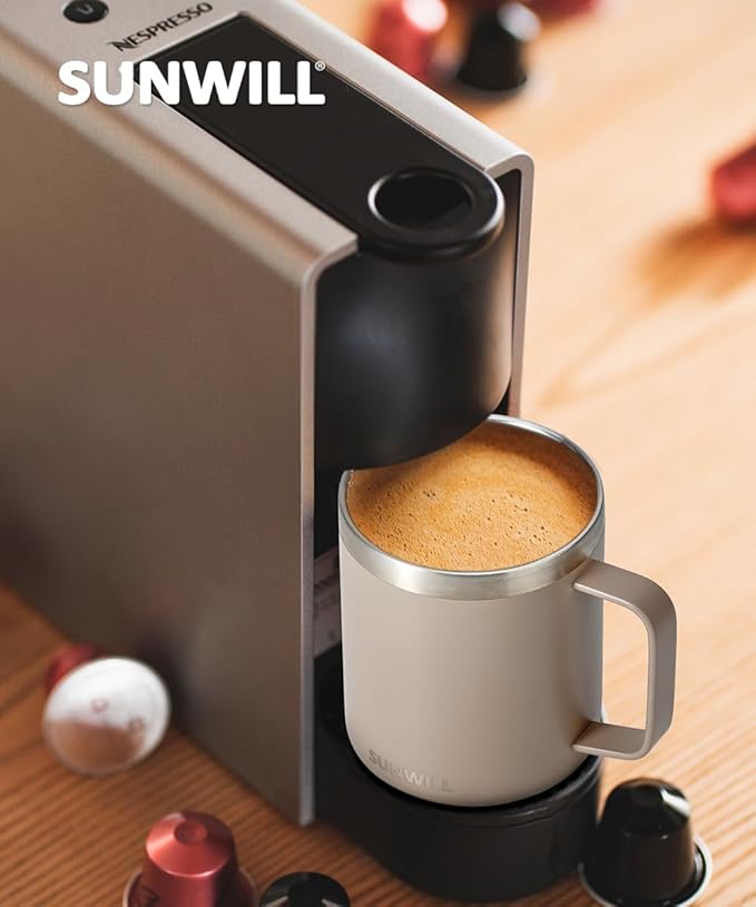 SUNWILL Travel Coffee Mug with Lid, Insulated Tumbler with Handle, 14oz - Image 6