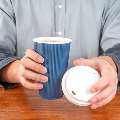 Restaurantware 16 Ounce Ripple Wall Disposable Coffee Cups, 500 Insulated - Image 12