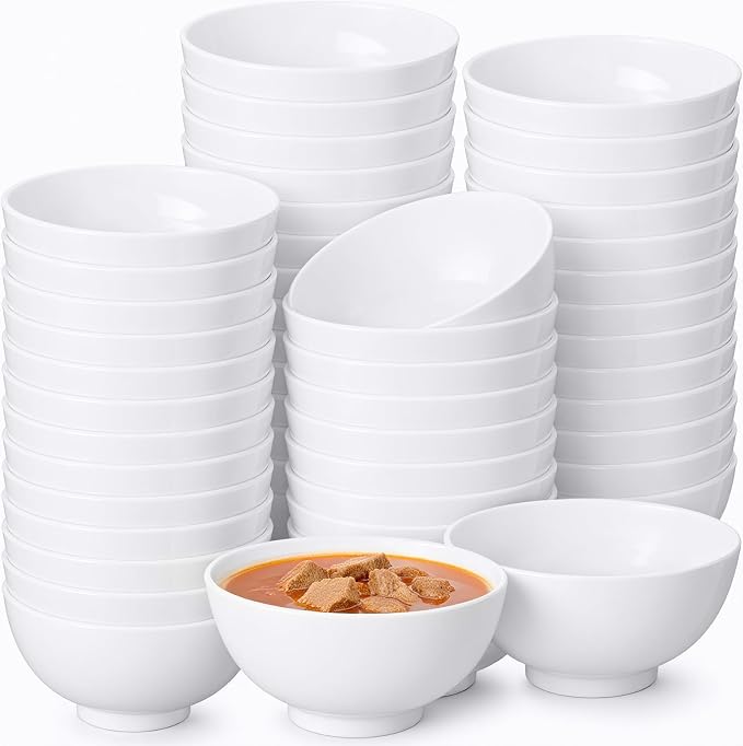 Tioncy 50 Pcs Bowls Set Unbreakable Dessert Soup Salad Bowls by Tioncy
