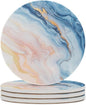 Minimalist Marble Texture Abstract Coasters Set of 4 Absorbent Coasters by Unknown