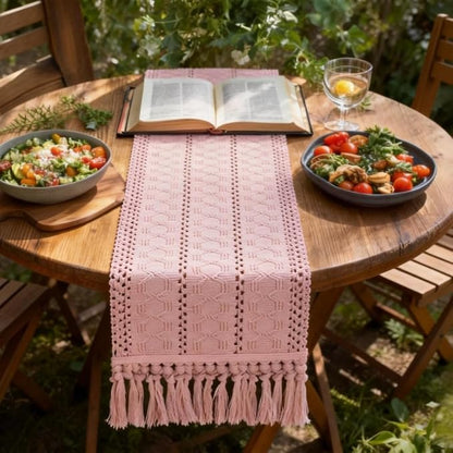 Boho Table Runner Summer Farmhouse Rustic Dining Dresser Scarf Home Decor | - Image 6