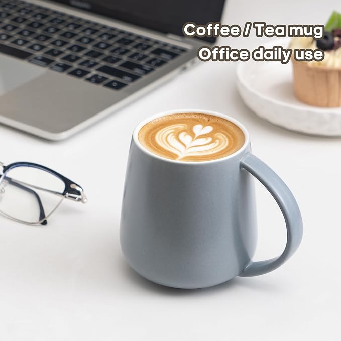 Eyoriza 15Oz Matte Ceramic Coffee Mug, Big Handle, Microwave and Dishwasher Safe - Image 6