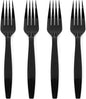 Prestee 100 Pack Black Plastic Silverware Forks - Heavy Duty Forks Disposable for Parties, Weddings, and Holidays - Elegant Heavyweight Cutlery and Flatware Set for Events and Celebrations