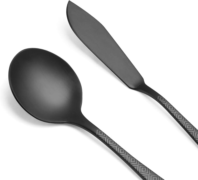 Matte Black Serving Set, sharecook 5-Piece 18/0 Stainless Steel Large Hostess - Image 4
