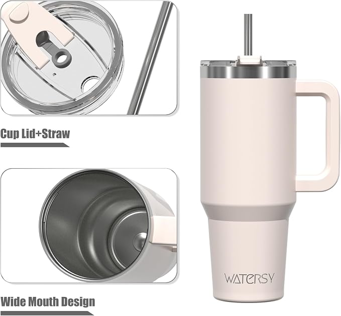 20 oz Tumbler with Handle, Tumbler with Lid and Straw, Double Wall Insulated - Image 9