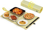 Garvee Electric Food Warming Mat for Countertop, 24x15 in, Dual Zone Control, Portable Silicone Food Warmer Pad Tray with Timer & 6 Temp Levels for Buffet Party, Easy to Clean, Beige