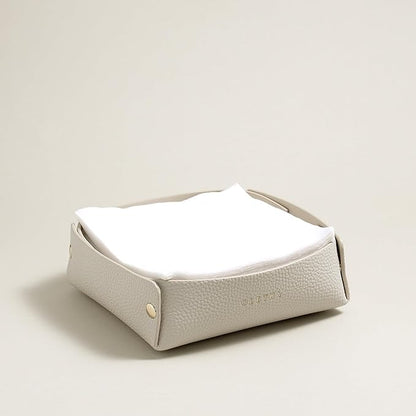 OLETHA Napkin Holder for Luncheon Napkins - Aesthetic Desk Decor for Kitchen & Dining Table - Light Taupe