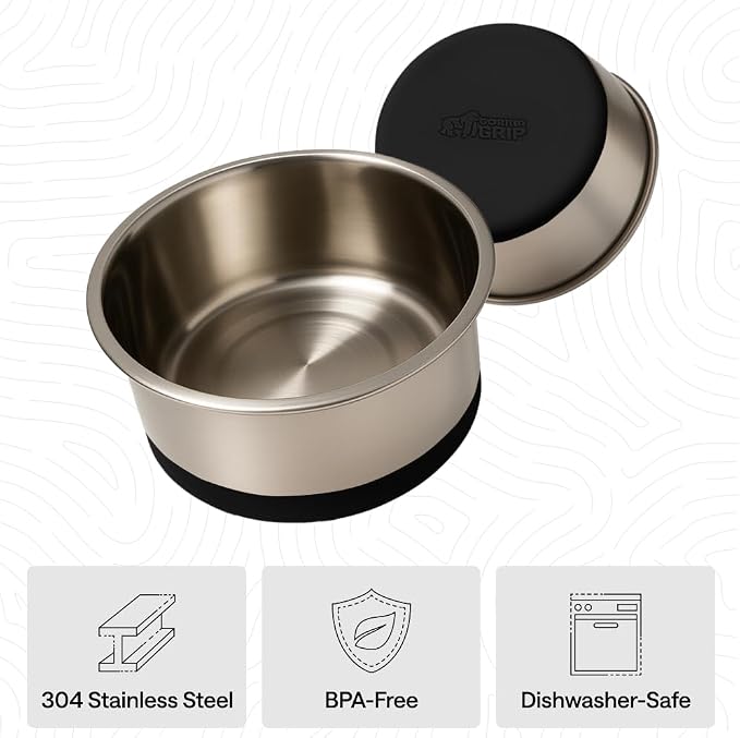 GORILLA GRIP Dog Bowls, Food Grade 304 Stainless Steel, Holds 8 Cups Each Food - Image 6