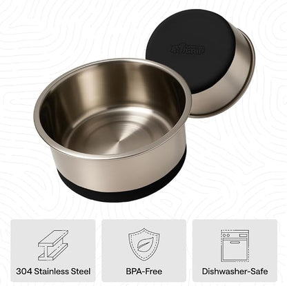 GORILLA GRIP Dog Bowls, Food Grade 304 Stainless Steel, Holds 2 US Cups Each - Image 6