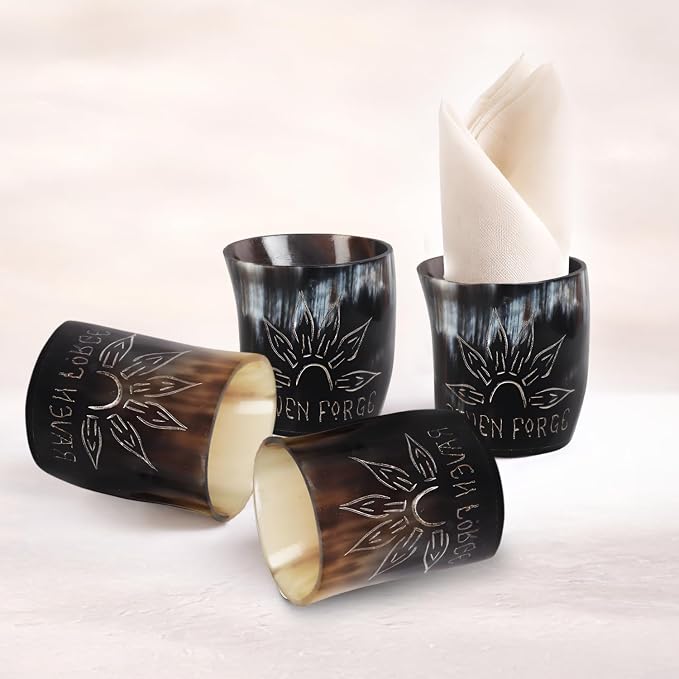 Handicrafts Home Viking Horn Shot Glasses Set of 12, Rustic Viking Drinkware - Image 3