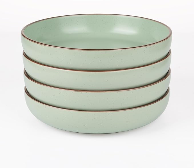 famiware Mercury Pasta Bowls Set of 4, 33 oz Large Salad Bowls, Light Green | by Famiware