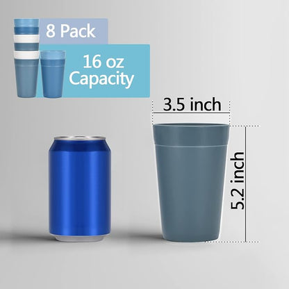 Homestockplus 16 Oz Tumbler Cups, Unbreakable Drinking Cups Microwave and - Image 2
