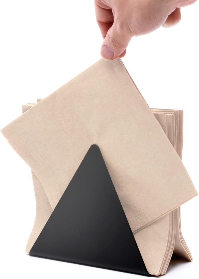 Self-Adjusting Napkin Holder – Compact Black Metal Dispenser by xympo