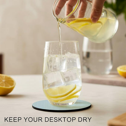 Sky Blue Thin Lines Coasters Set of 4, Absorbent Coasters - Image 2