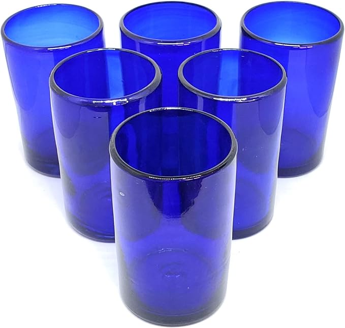 Solid Cobalt Blue 14 oz Drinking Glasses, Recycled Glass, Toxin-Free - Image 6