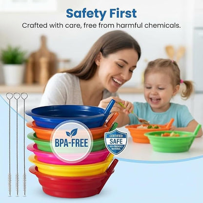 20 Oz Cereal Bowls with Built-In Straws BPA-Free Kids Bowls | Reusable Plastic - Image 9