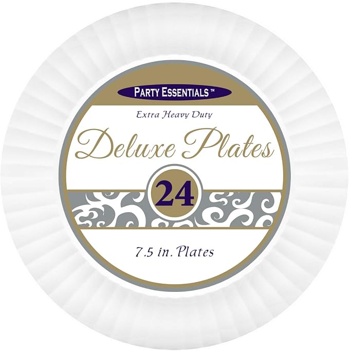 Party Essentials Deluxe Quality Hard Plastic 7.5-Inch Round Party/Salad Plates - Image 2