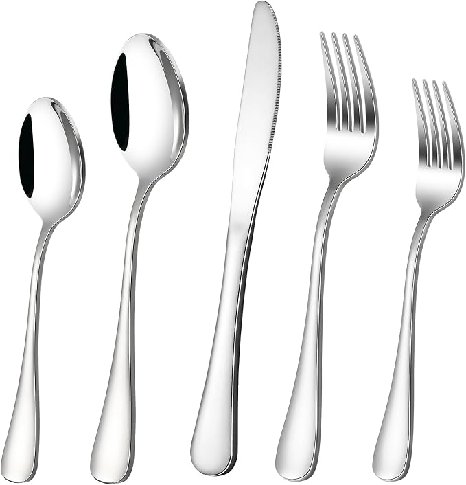 40-Piece Silverware Set, CXJY Stainless Steel Flatware Cutlery Set Service by CXJY