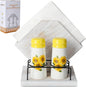 Rustic Farmhouse Napkin Holder Set - Natural Wood Kitchen Organizer with Sunflower 2 Salt & Pepper Shakers for Countryside Dining & Minimalist Home Decor (Gift Ready)