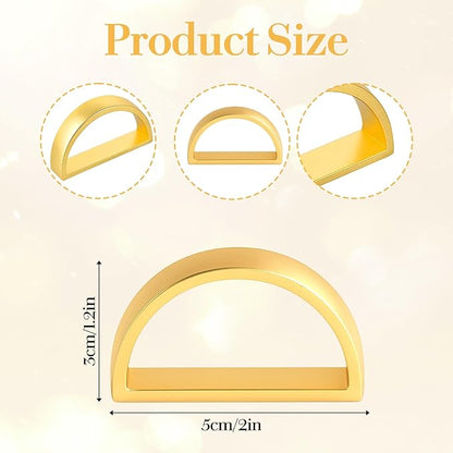 50 Pcs Gold Napkin Rings, Matte Gold Semicircle Thanksgiving Napkin Rings, Modern Serviette Napkins Ring for Table Settings, Kitchen Dinner Party Wedding Decorations