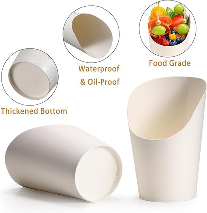 60 Sets Disposable Charcuterie Cups with Sticks and Bags, 14 oz White Kraft Paper Snack Boxes Appetizers Cup French Fry Holder with Cocktail Skewers Toothpicks Tooth Picks(60 Cups+60 Bags+200 Sticks)