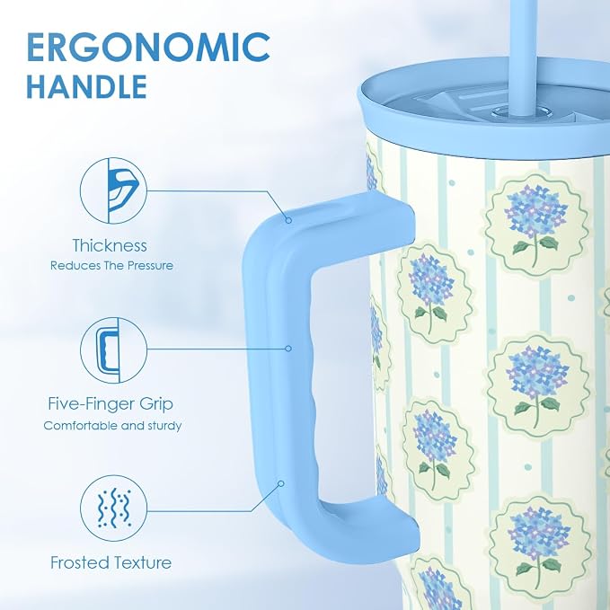 SANDJEST Hydrangea 40oz Tumbler - Image 3