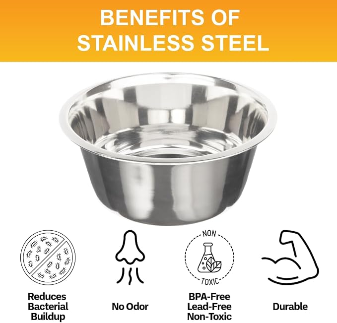 Neater Pet Brands 9 Cup Stainless Steel Dog Bowls, Dog Food Bowl or Water Bowl - Image 5