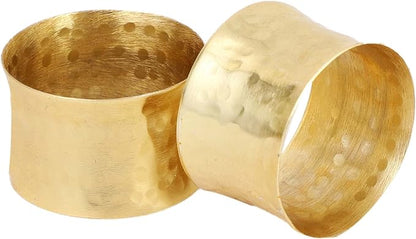 ITOS365 Gold Napkin Rings Set of 12, Handmade Hammered Metal Napkin Ring Holders - Image 4