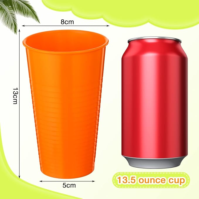 Suclain Set of 36 Colorful Reusable Plastic Cups 14 oz Kids Unbreakable - Image 3