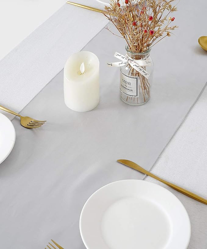 Silver Satin Table Runners 10 Pack 12x108 inch Silk Smooth Fabric | Bright - Image 6
