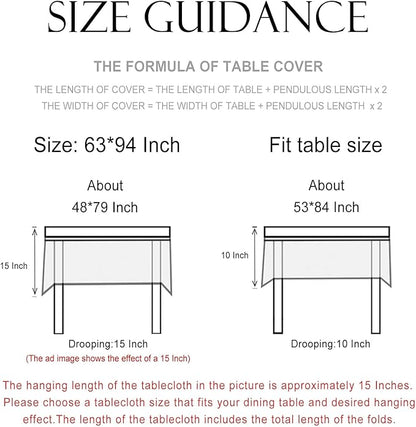 patdrea Designer Vintage Cyan Long Tablecloth for Rectangle Table,Linen Ancient Castle and Manor Pattern Tablecloths,Table Cover Decor for Kitchen Dining Christmas,Thanksgiving,63"x94"-Lucerne a