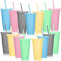 Bokon 15 Sets Tumbler with Straw and Lid Bulk 24 oz Reusable Plastic Cups to Go by Bokon