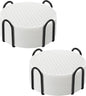 Silicone Coaster Set of 16 with Holder, Drinks Coasters, Beer & Coffee, Suitable for All Cups, Hot or Cold, Anti-Slip, Non-Stick, Anti-Overflow Tabletop Protection and Decor (White, 16 Pcs)