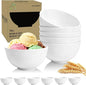 Wheat Straw Small Bowls 10 OZ, Unbreakable Dessert Bowls Set of 6, Microwave & Dishwasher Safe Bowl for Kitchen, Mini Reusable Plastic Bowl for Indoor Outdoor, White
