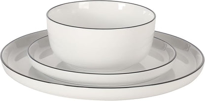 Gibson Home Oslo 12-Piece Porcelain Dinnerware Set – Dinner Plates, Salad - Image 8