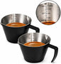2Pc Espresso Measuring Cups, Double Spouts Stainless Steel by Hofoby