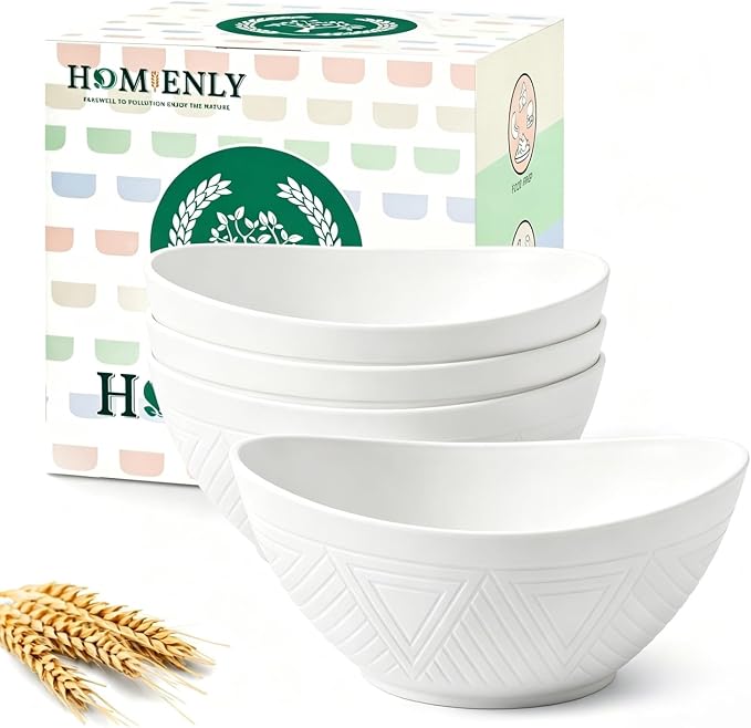 Wheat Straw Serving Bowls Unbreakable Serving Bowls by HOMIENLY