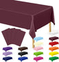 4 PCS Wine Table Cloth Rectangle Table, 54 x 108 Inches Waterproof Plastic Table Cloth Disposable, Picnic Table Cover for Baptism, Picnic, Restaurant, Wedding decor, Fits Rectangle and Round Tables