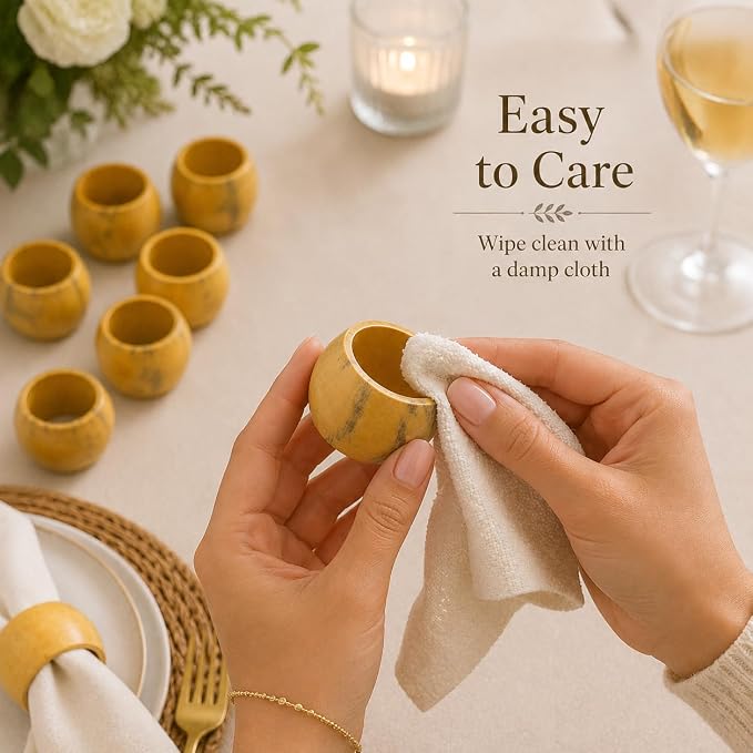 Wooden Napkin Rings Set of 12 - Image 9