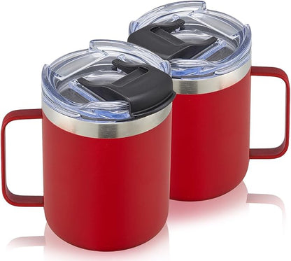 12oz Insulated Travel Coffee Mug by ALOUFEA