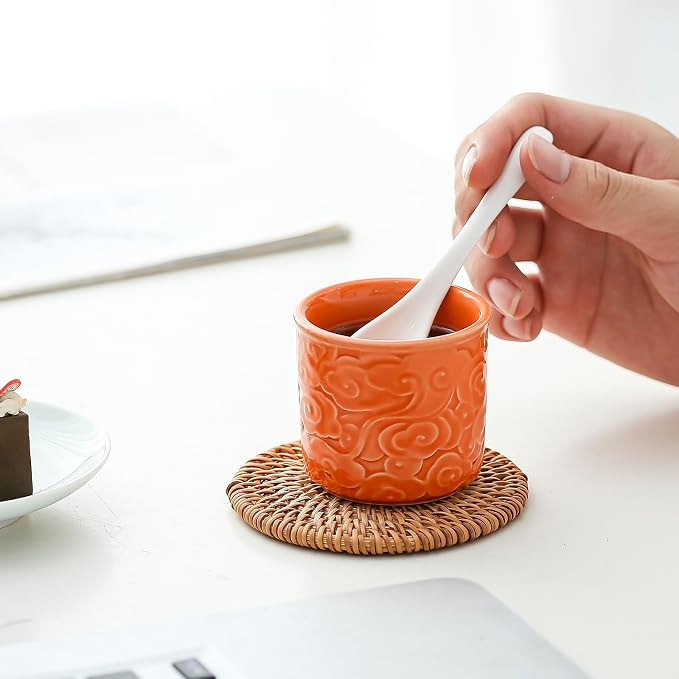 Ceramic Espresso Cups Set of 4-3oz Demitasse Cups - Image 4