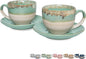 Bosmarlin Ceramic Cappuccino Cup and Saucer Set of 2, 10 Oz, Coffee Cups by Bosmarlin