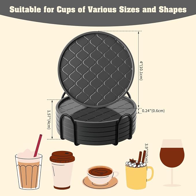 Coasters Set of 6, Hot or Cold Drink Coasters - Image 5