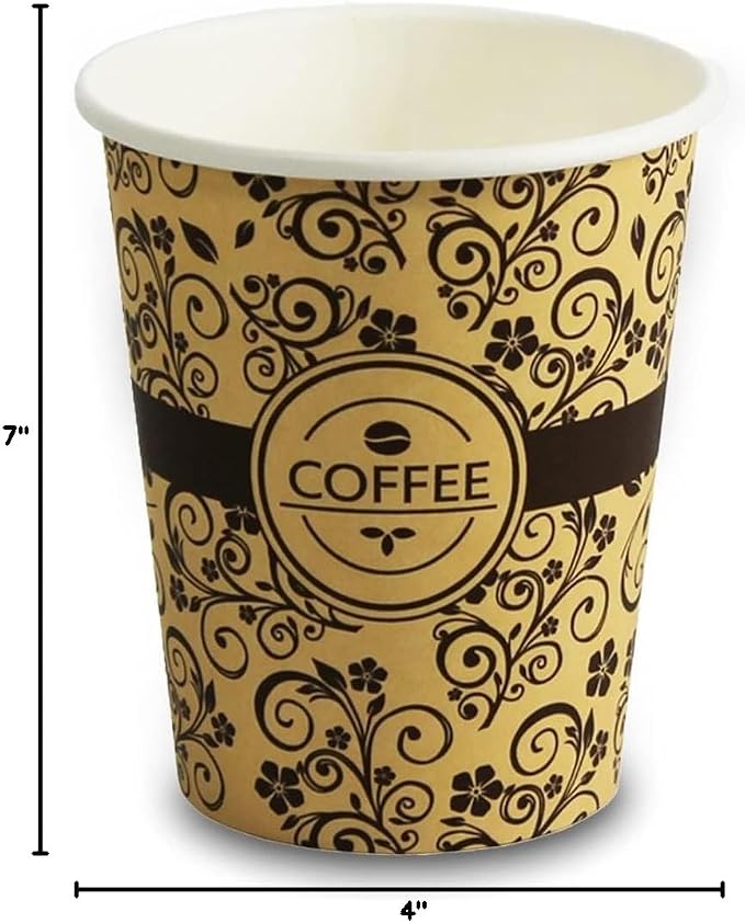 PAMI Disposable Paper Coffee Cups 8 oz, Single-Use, Leak Resistant - Image 7