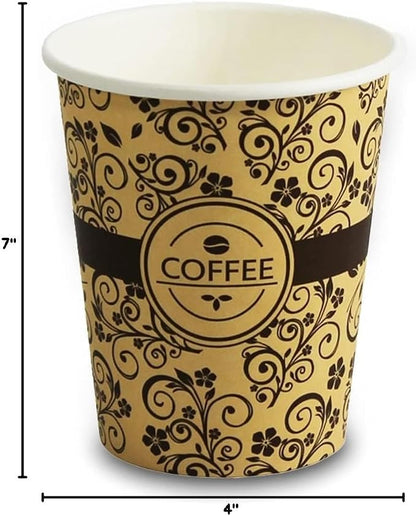 PAMI Disposable Paper Coffee Cups 8 oz, Single-Use, Leak Resistant - Image 7