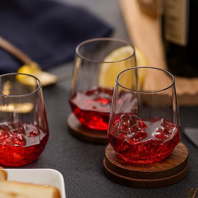 Oojami 40 Pack Disposable Plastic Wine Glasses 12 oz Diamond - Image 8