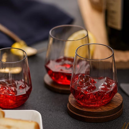 Oojami 40 Pack Disposable Plastic Wine Glasses 12 oz Diamond - Image 8