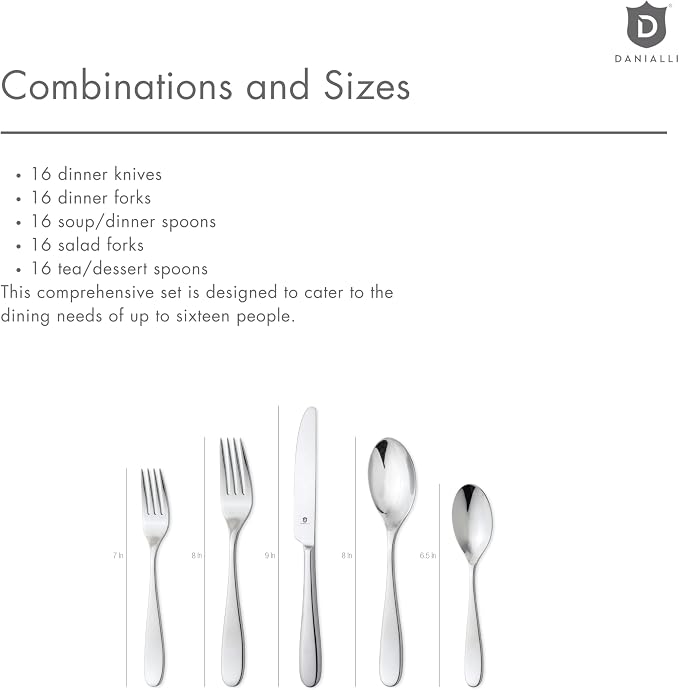 Silverware Set for 16 – 18/10 Stainless Steel Flatware, Mirror Finish, - Image 6