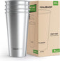 HAUSHOF Stainless Steel Cups, 20oz Stacking Cups, Unbreakable, 4 Pack | 18/8 by HAUSHOF