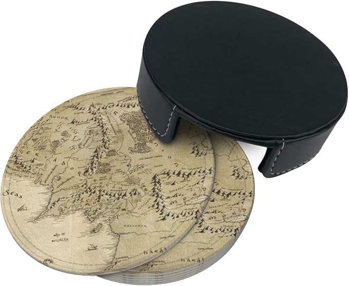 SEPTYK Middle Earth Map Pattern Coasters - Image 2